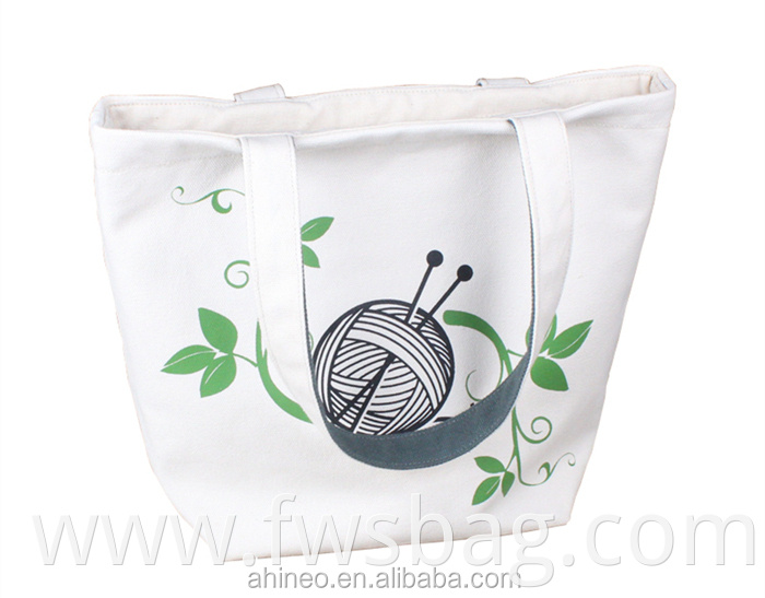 Custom High Quality Eco Friendly Drawstring Bag Closure Cotton Canvas Light Knitting Tote Yarn Organizer Storage Bags